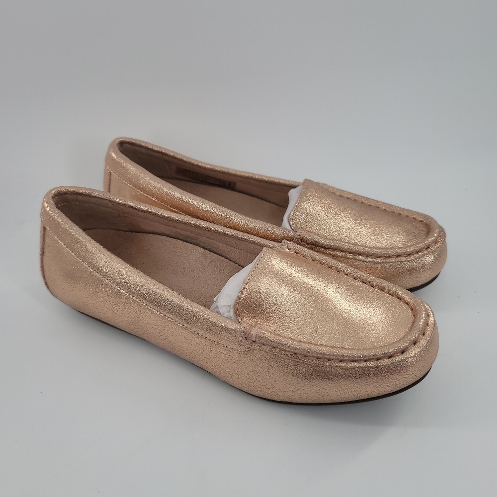 New Vionic Womens Chill Debbie Met Rose Gold Loafers Size 5